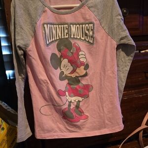 !!. Girls S  Pink and Gray Long Sleeve Tee